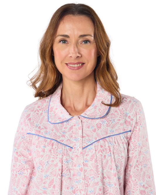 Harvest Bloom Wincy Brushed Cotton Long Sleeve Nightdress 40" Length (MA48991)