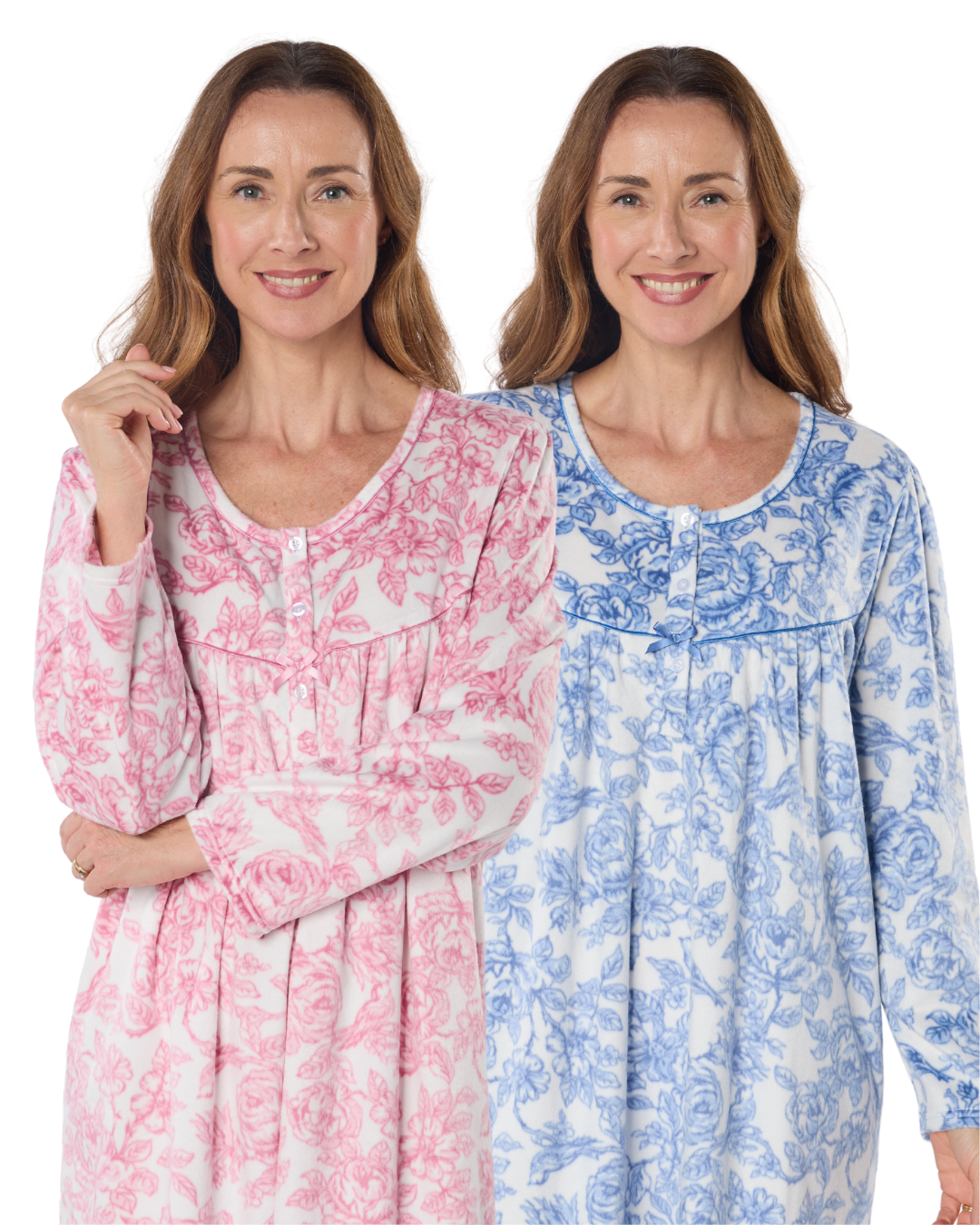 Winter Rose 45" Fleece Nightdress (MA50015)