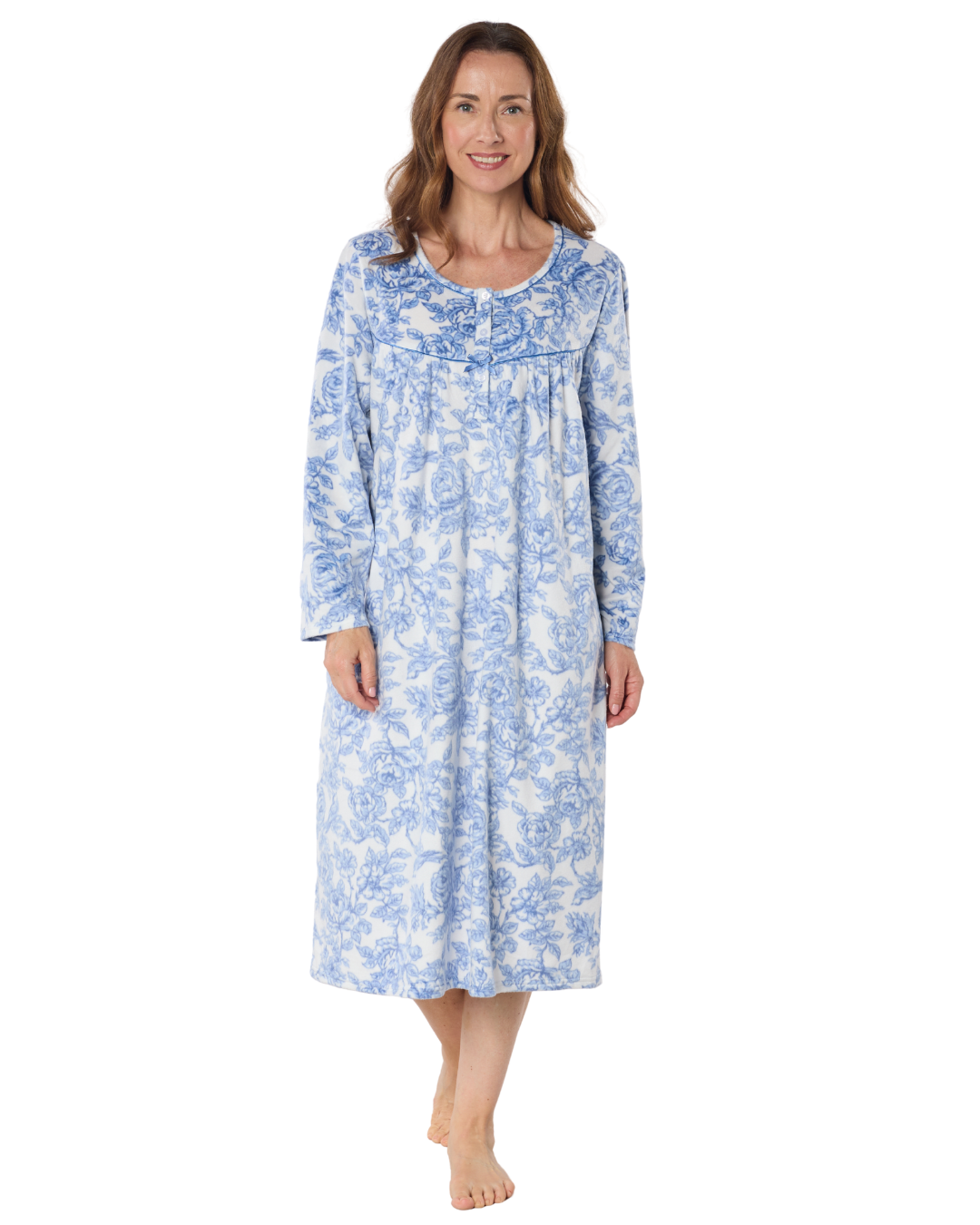 Winter Rose 45" Fleece Nightdress (MA50015)