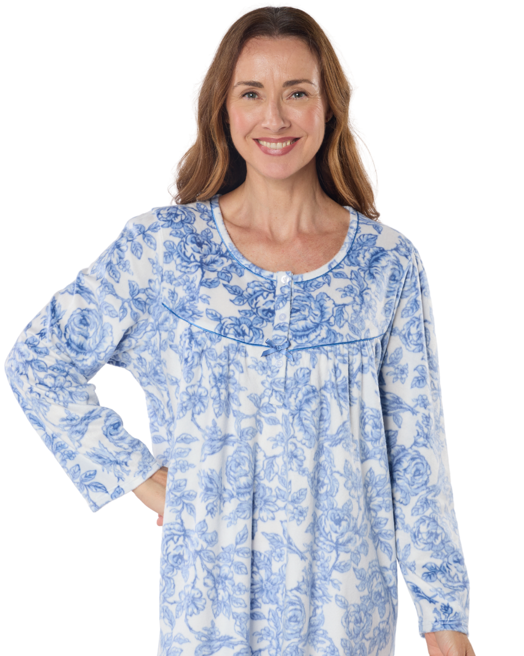 Winter Rose 45" Fleece Nightdress (MA50015)