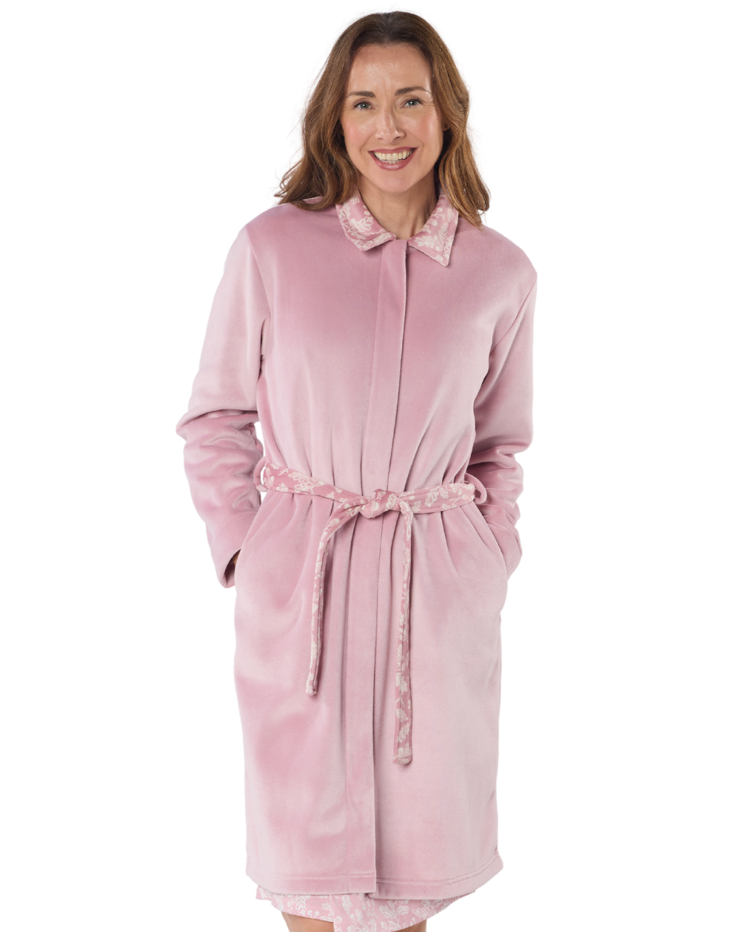 Oak Glade Velour Fleece Zip Dressing Gown (MA50043)