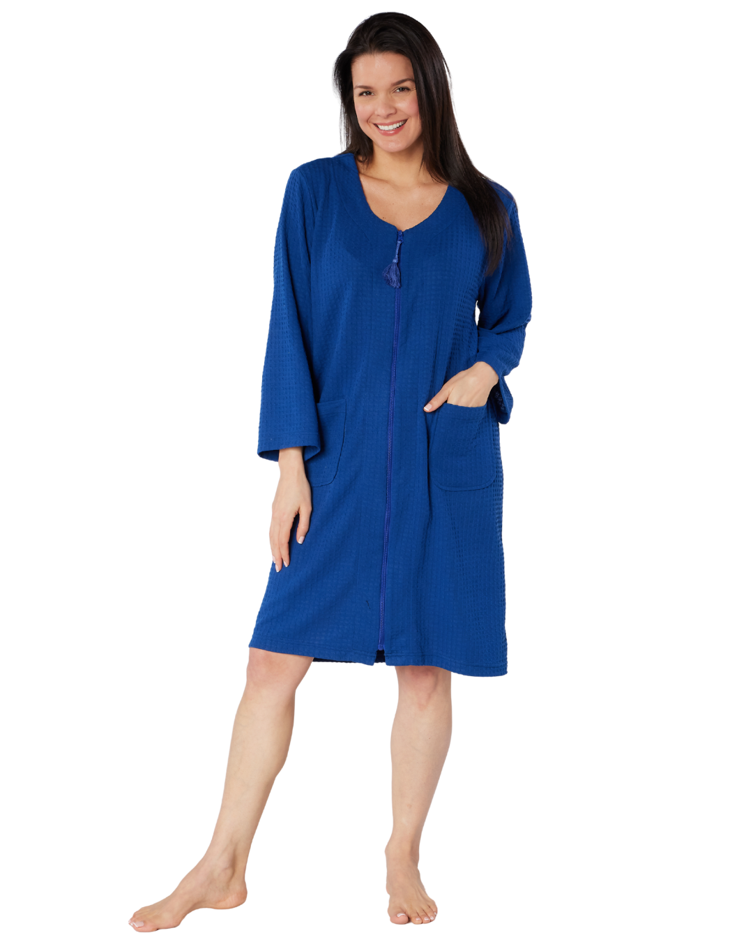 Waffle Zip Dressing Gown (MK33215)
