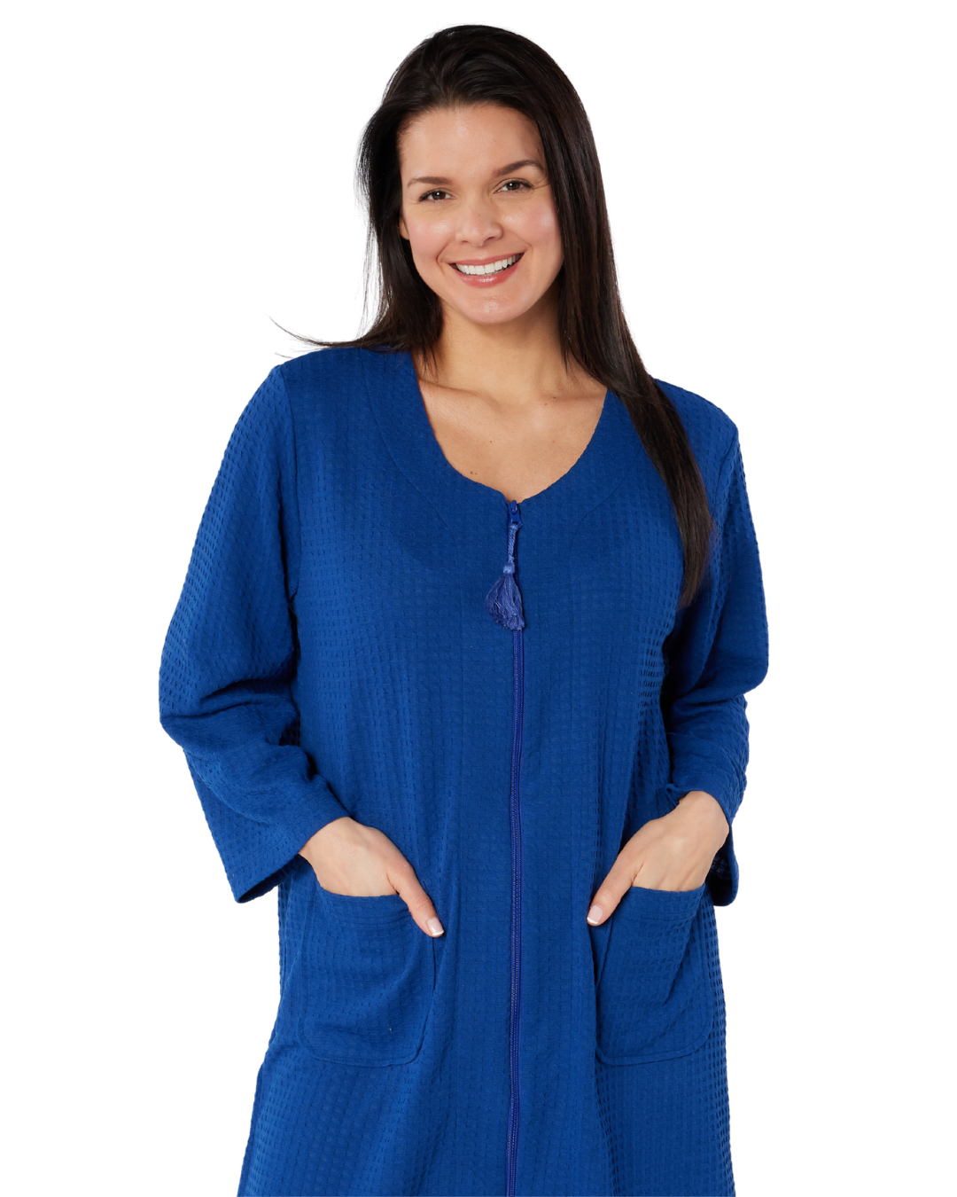 Waffle Zip Dressing Gown (MK33215)