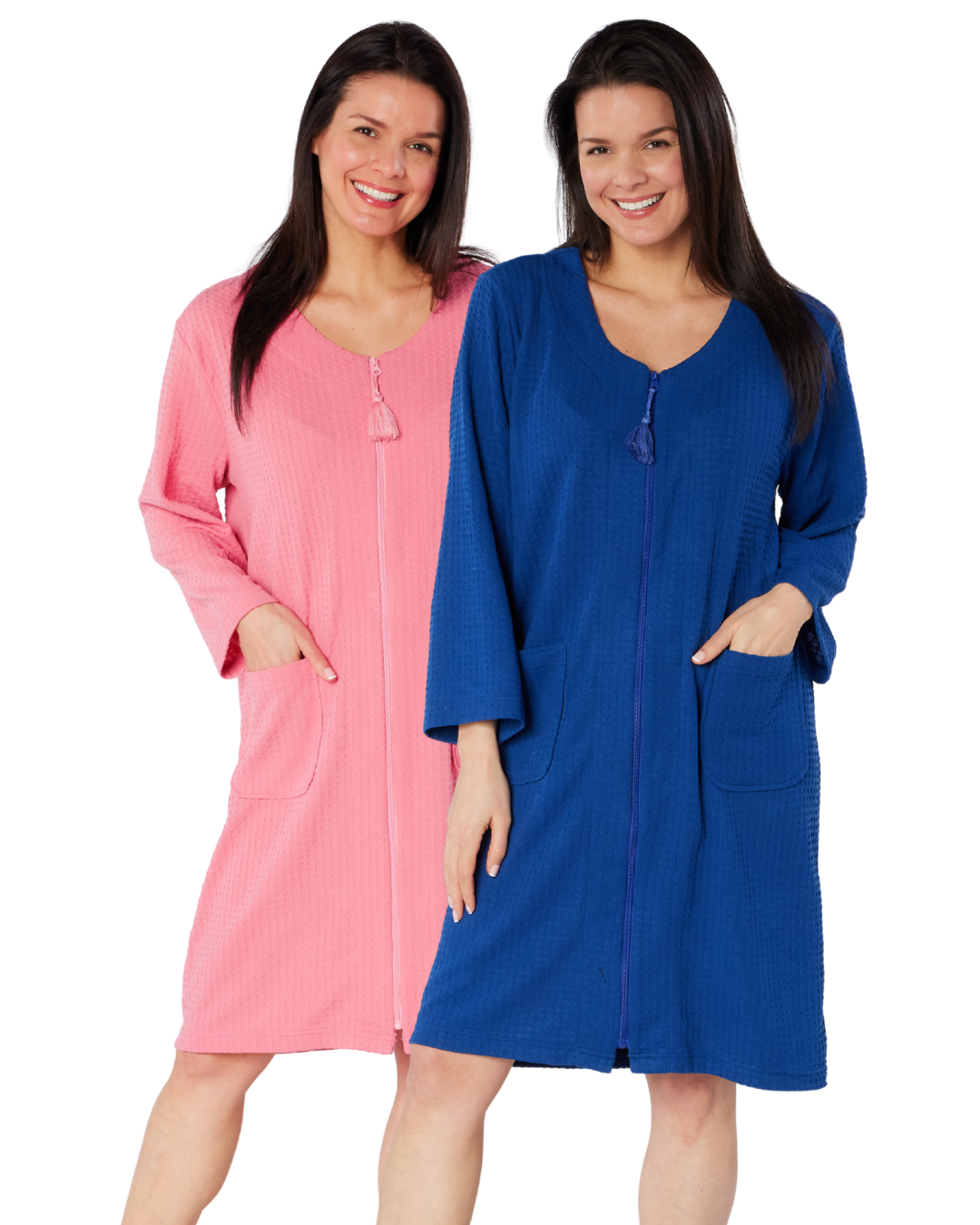 Waffle Zip Dressing Gown (MK33215)