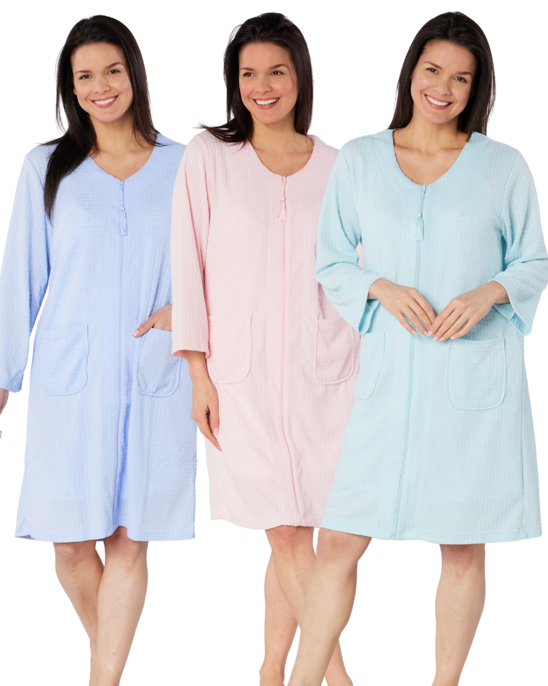 Waffle Zip Dressing Gown (MK33215)