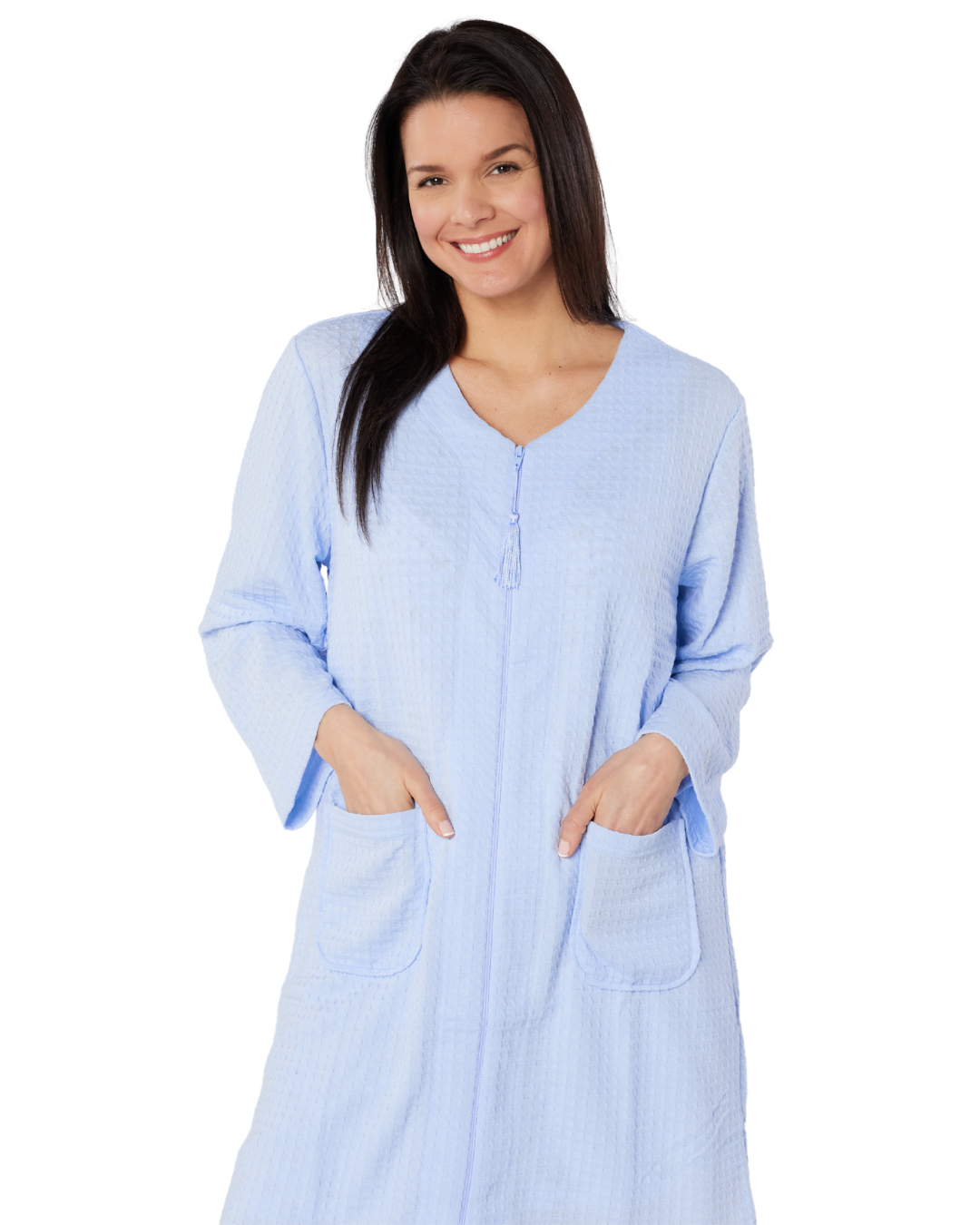 Waffle Zip Dressing Gown (MK33215)