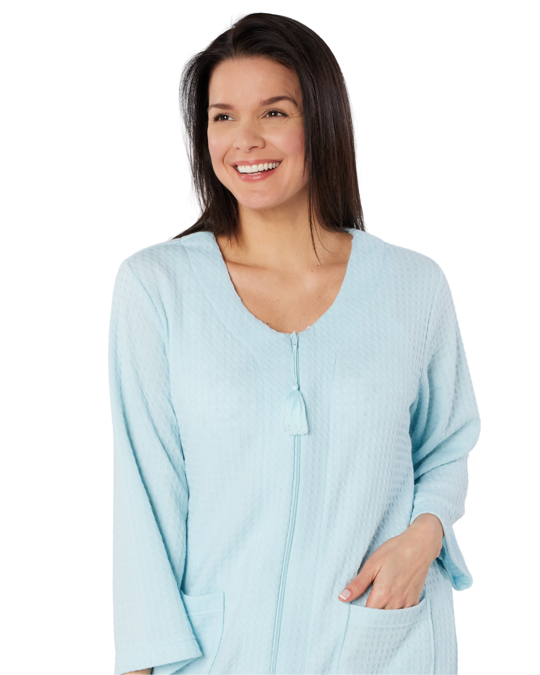 Waffle Zip Dressing Gown (MK33215)