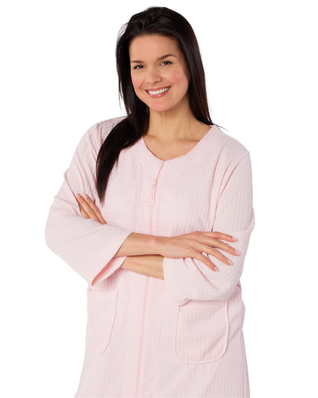 Waffle Zip Dressing Gown (MK33215)