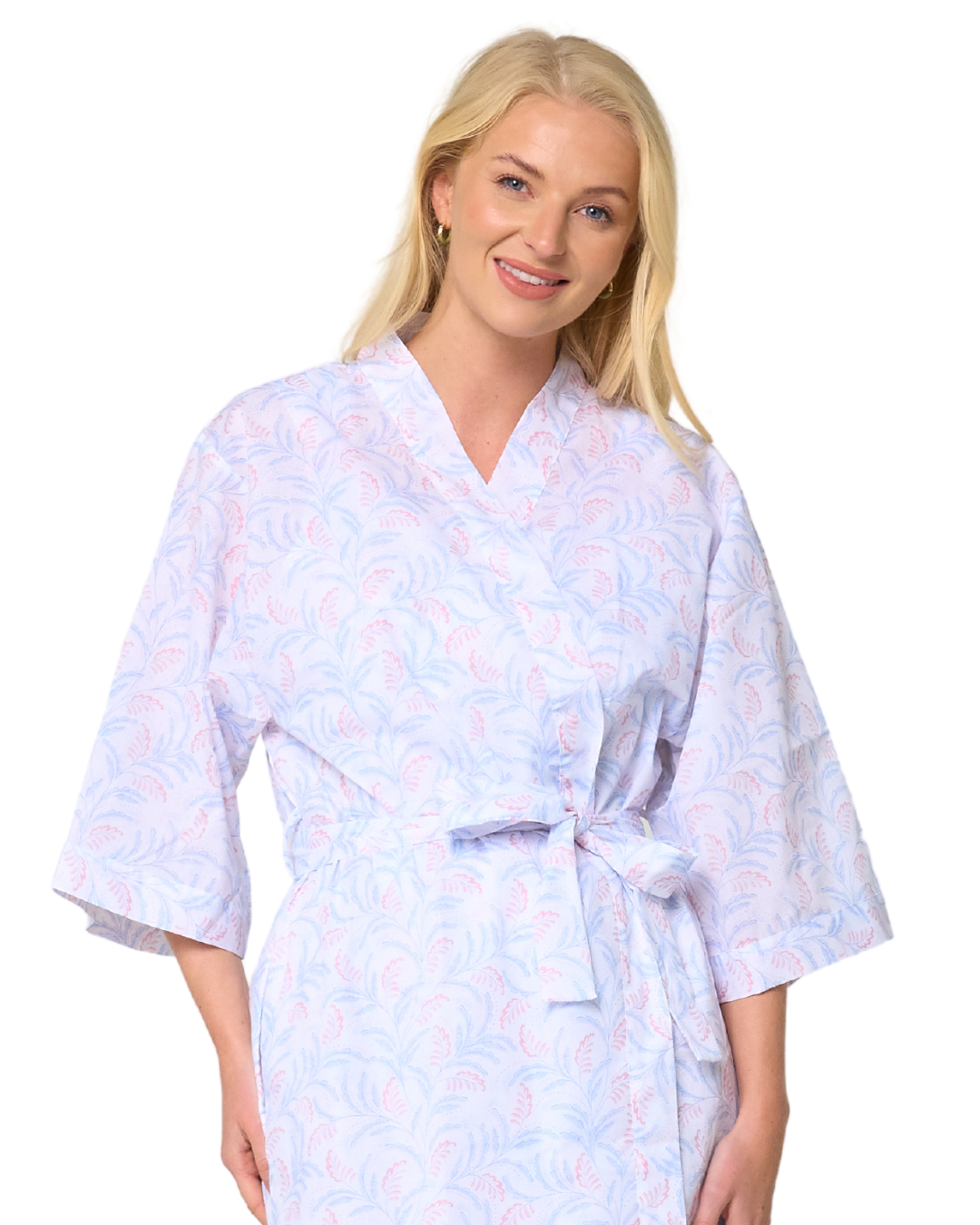 Leaf Print Wrap Dressing Gown