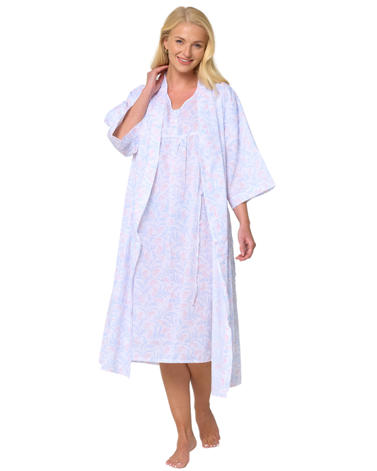Leaf Print Wrap Dressing Gown