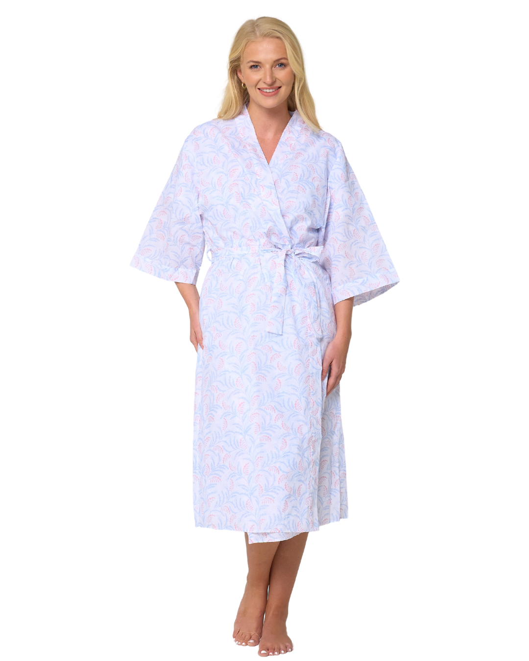 Leaf Print Wrap Dressing Gown