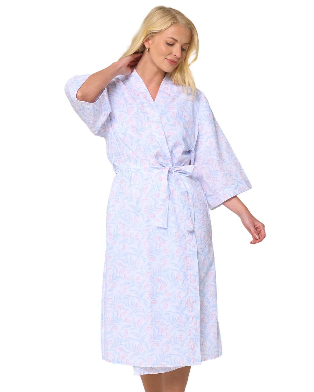 Leaf Print Wrap Dressing Gown