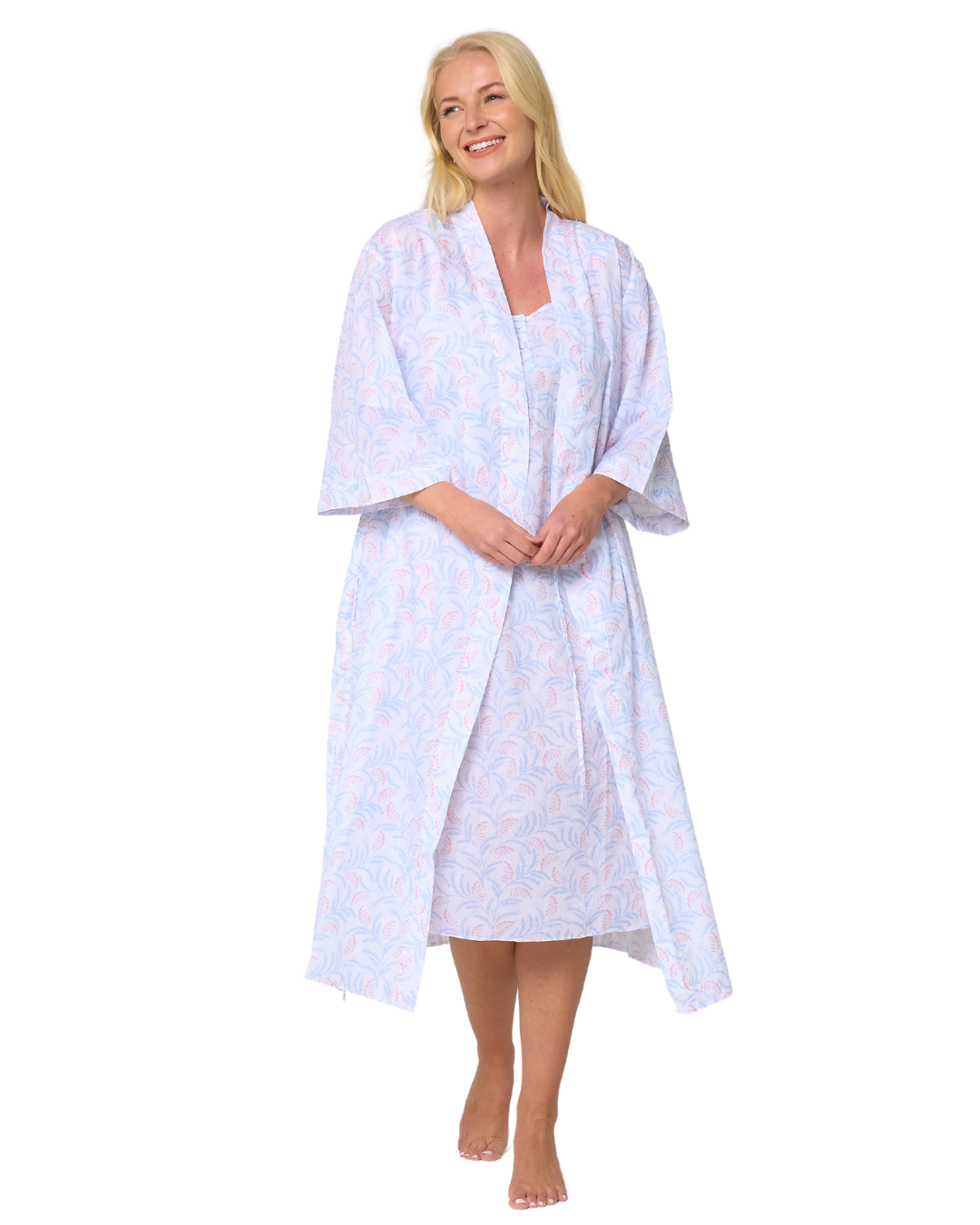 Leaf Print Wrap Dressing Gown