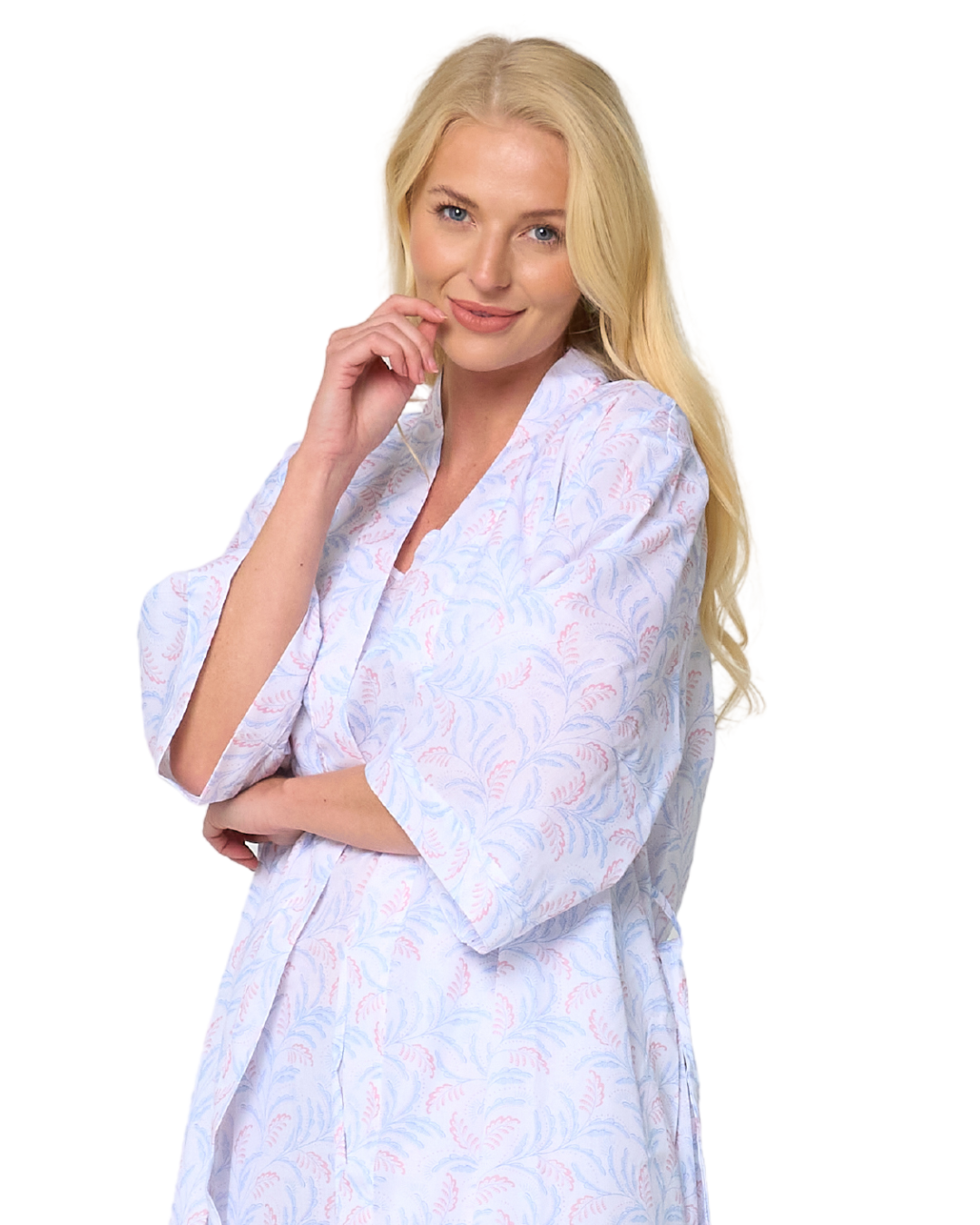 Leaf Print Wrap Dressing Gown