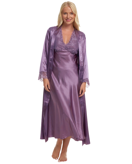 Satin & Lace Wrap Robe