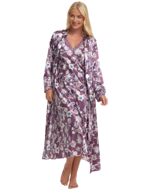Satin Printed Wrap Robe