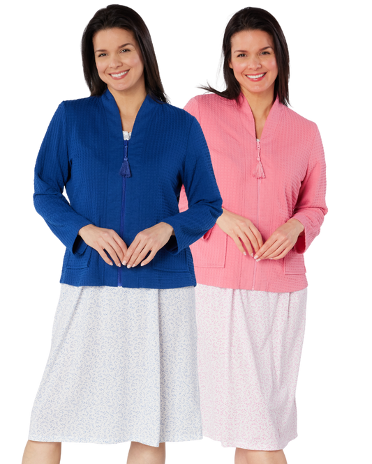 Waffle Zip Bedjacket (MK48563)