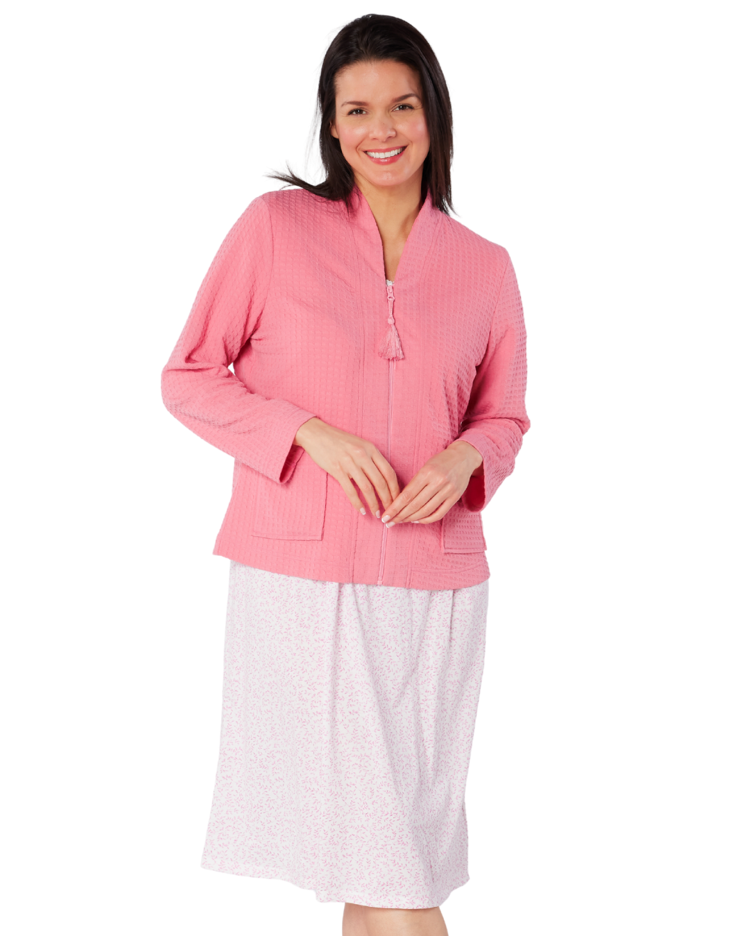 Waffle Zip Bedjacket (MK48563)
