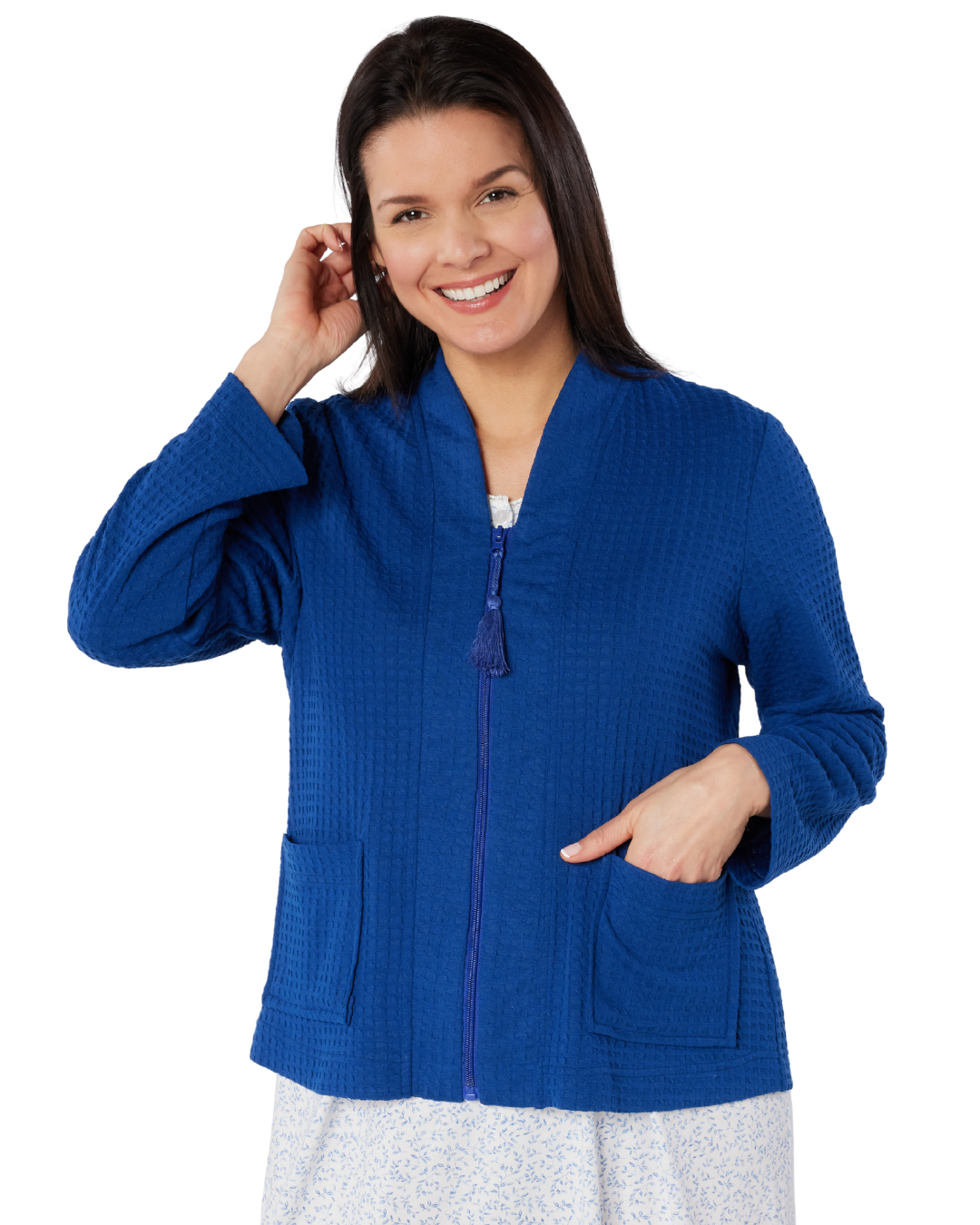 Waffle Zip Bedjacket (MK48563)