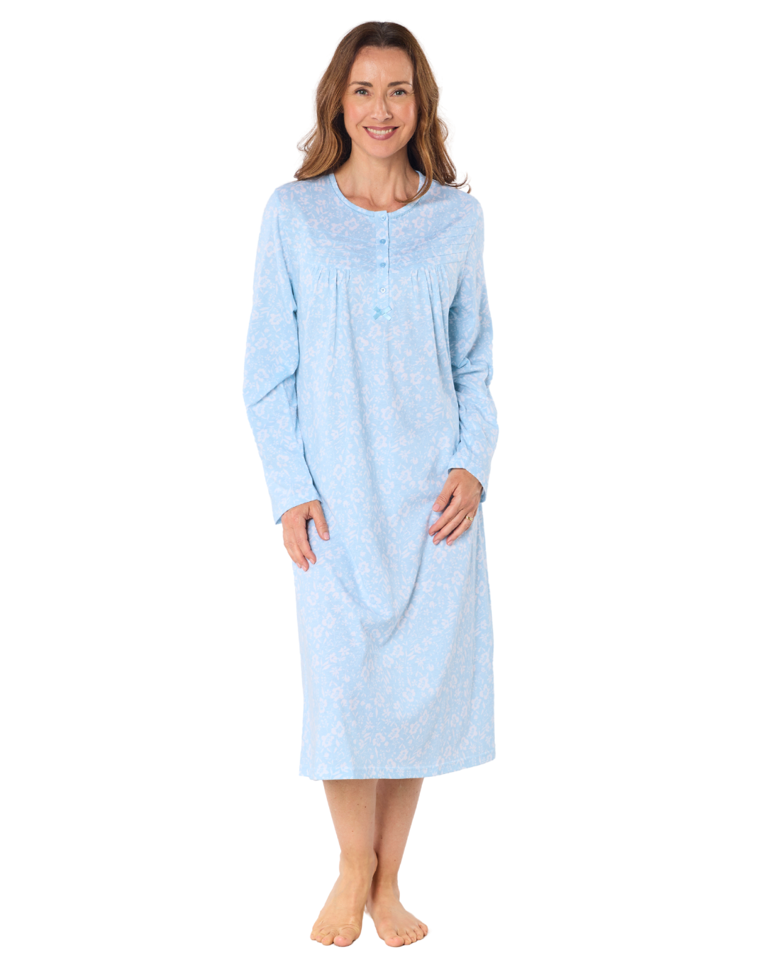 Summer Meadow Long Sleeve Nightdress (NW200267/8)